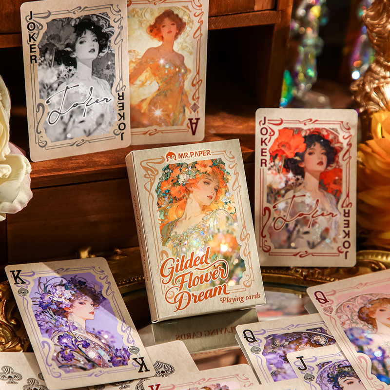 Mr.Paper 55pcs Gilded Flower D - Vintage Collectible Playing Cards reseña y precio