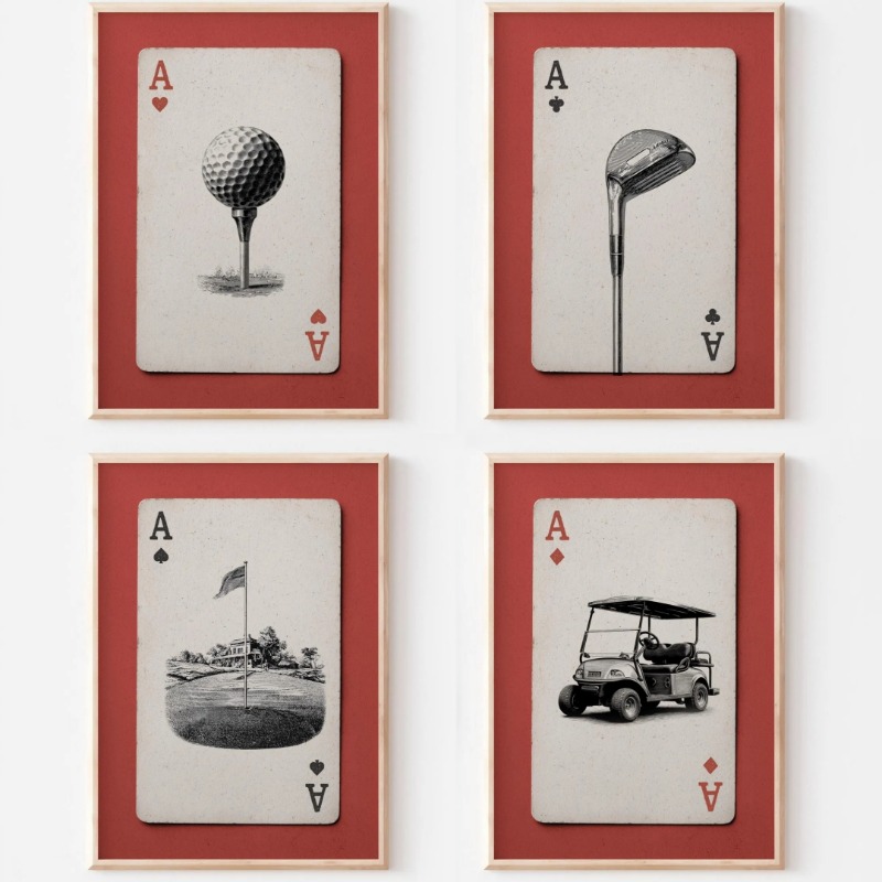 Vintage Golf Playing Cards Pos - Vintage Collectible Playing Cards reseña y precio