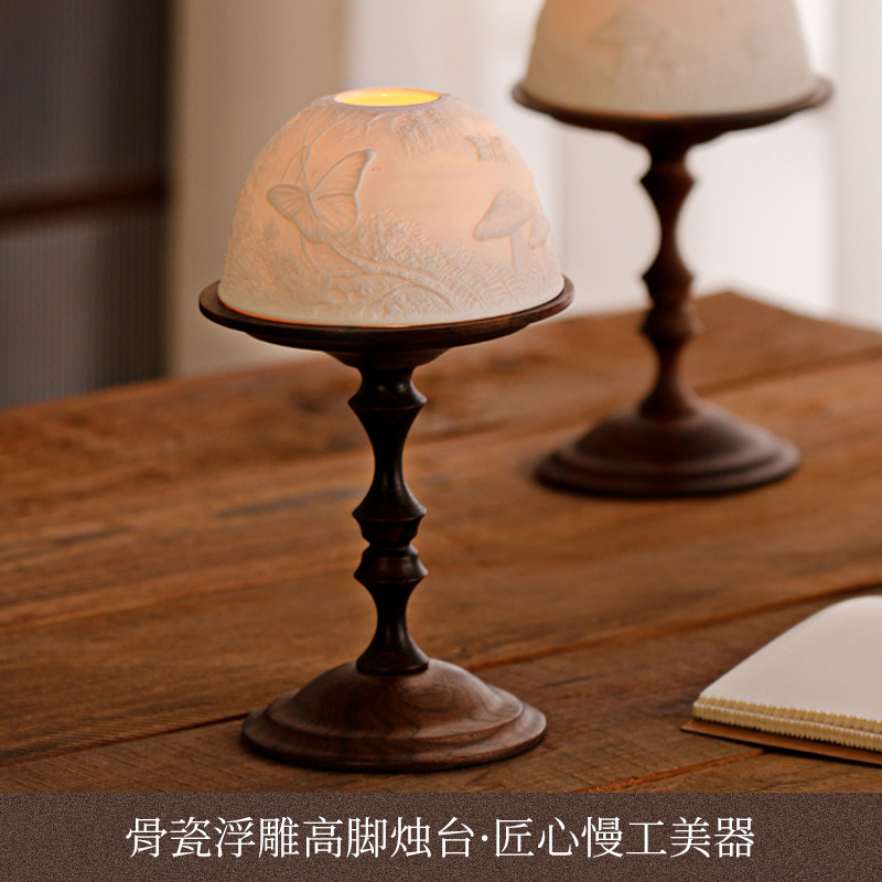 Vintage Walnut Candle Holder w - Collectible Vintage Matches reseña y precio