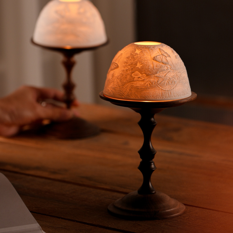 Vintage Walnut Candle Holder w - Collectible Vintage Matches reseña y precio