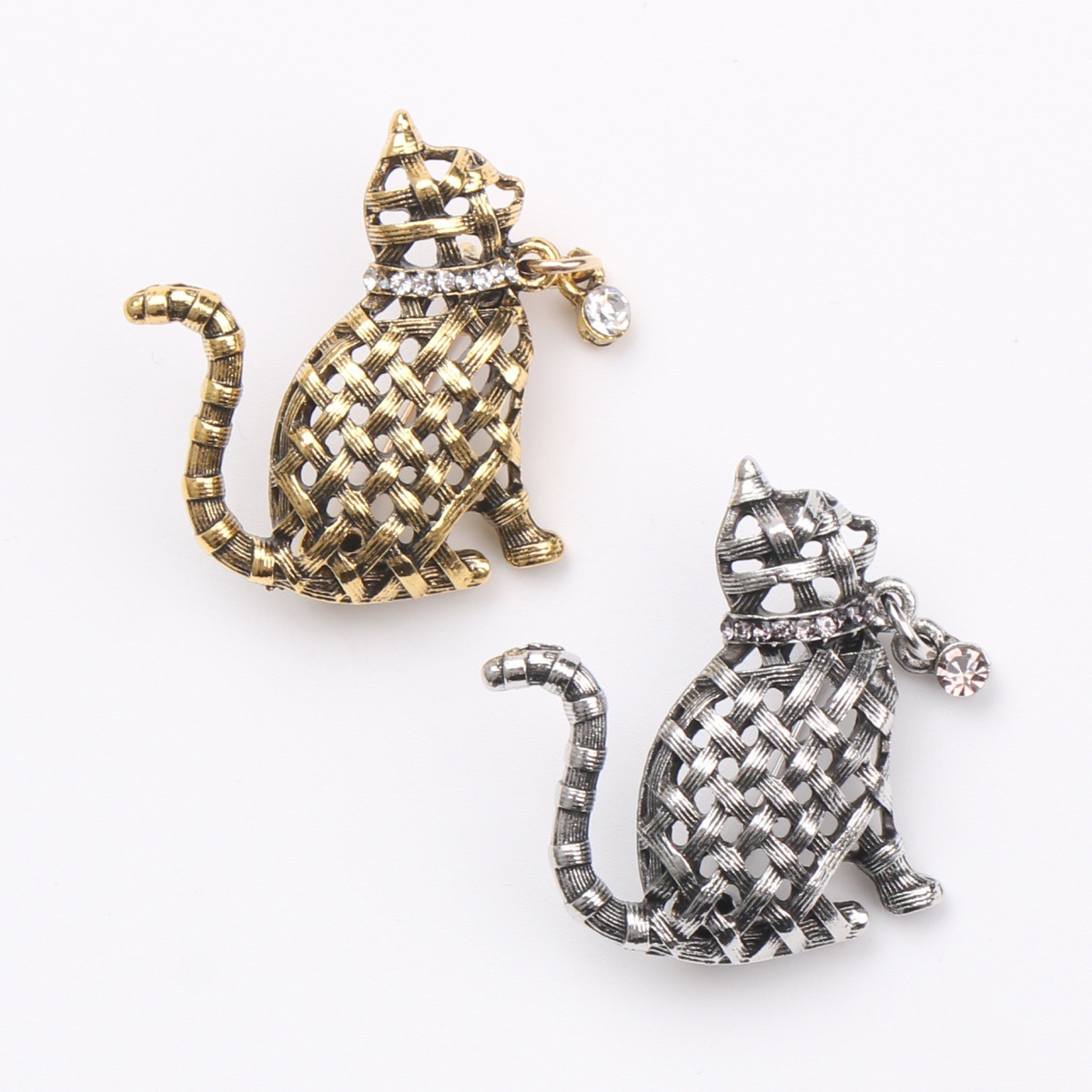 Ornate Woven Cat Brooch Collec - Vintage Collectible Jewelry reseña y precio