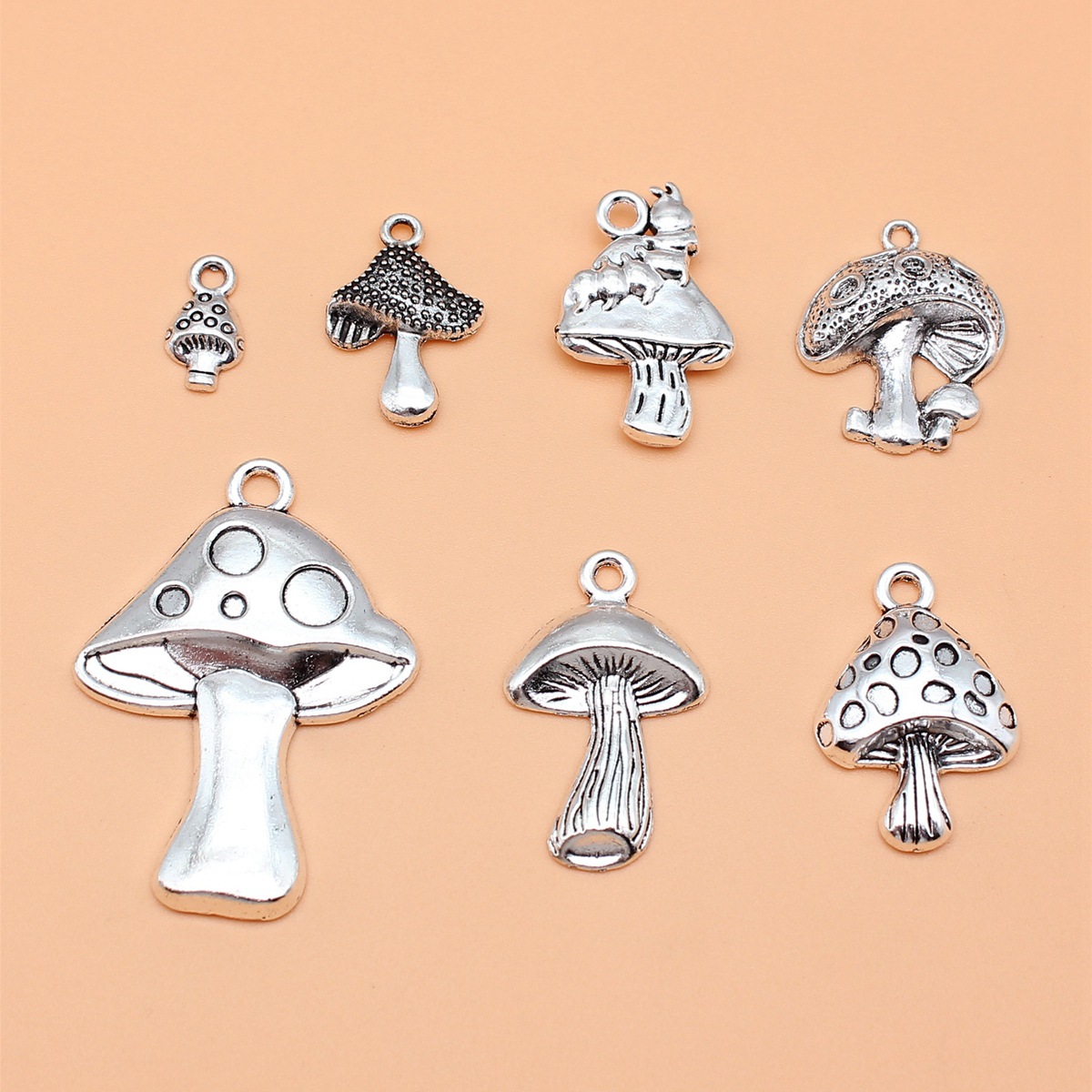 7pcs Antique Silver Color Mush - Vintage Collectible Jewelry reseña y precio