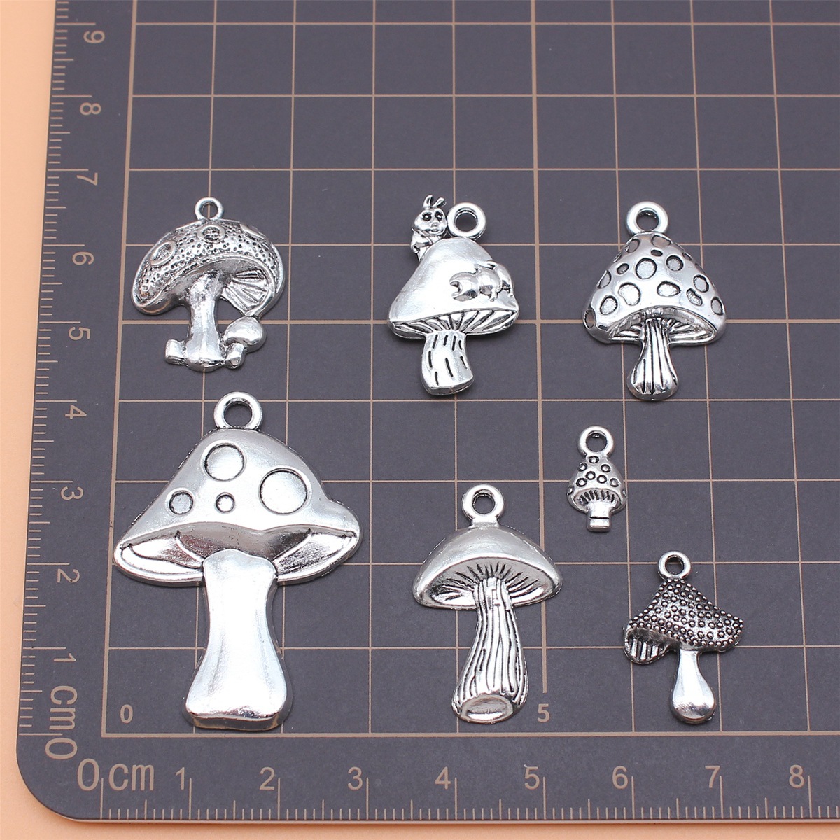 7pcs Antique Silver Color Mush - Vintage Collectible Jewelry reseña y precio