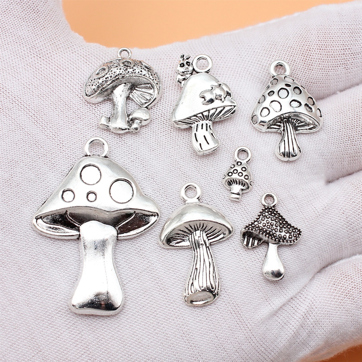 7pcs Antique Silver Color Mush - Vintage Collectible Jewelry reseña y precio
